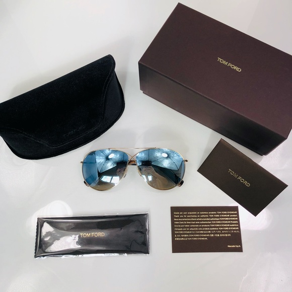 New TOM FORD Eva Blue Oversized Aviator Sunglasses - Picture 2 of 16